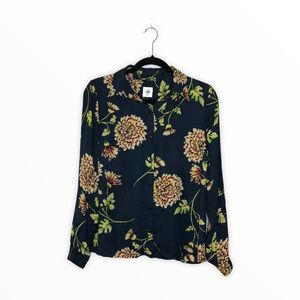 CAbi Navy Blue Button-Down Blouse Sz XS